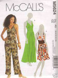   Sewing Pattern M5624 Womens Dresses and Jumpsuit size 6 8 10 12 14