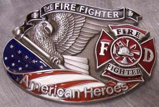 Pewter Belt Buckle American Fire Fighter NEW  