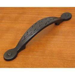 Oil rubbed Bronze Leaf Cabinet Pull  