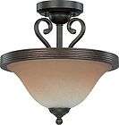 Nuvo Montgomery 2 Light Semi Flush (convertible) w/ Champagne Linen 