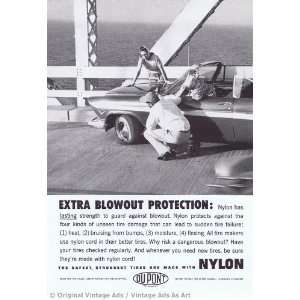  1959 Du Pont Nylon Blowout Protection Vintage Ad 