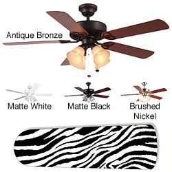   Image Concepts 4 light Ceiling Fan with Zebra Blades  