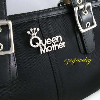 NEW CROWN QUEEN MOTHERS DAY MOM BROOCH PIN JEWELRY P264  