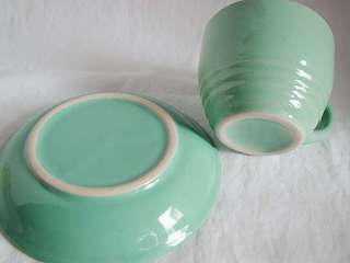 Ceramic Demitasse Cups & Saucers Fiesta style Colors  