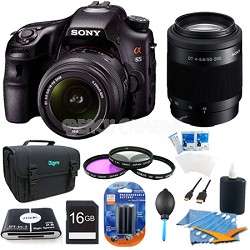     a65 Digital SLR Camera 24.3 MP with 18 55mm, 55 200 Lens Bundle