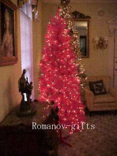   Pink Designer Alaska Christmas Tree 7 Ft. Pre lit with hinged Branches