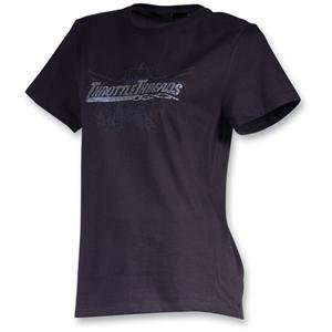 Throttle Threads Womens Scrolling Stones T Shirt   Small 