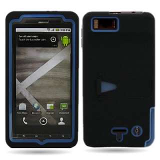 Hybrid Case with Stand For New Motorola Droid X2 Blue  