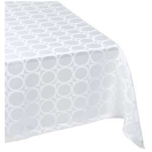  DII White Dots Jacquard 52 By 52 Inch Tablecloth