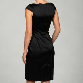 Jax Womens Black/ Pearl Cap sleeve Dress  