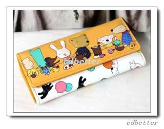   GIFT Cute Cartoon Animals Dinner Lovely PU Long Clutch Wallets Purses
