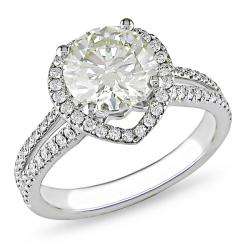 18k Gold 2 1/3ct TDW Certified Diamond Engagement Ring (G H, SI1 SI2 