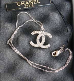  CHANEL PALE GOLD CC LOGO SWAROWSKI CRYSTALS NECKLACE 4 UR EARRINGS 