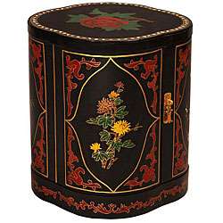 Black Wood Mother of Pearl Inlay End Table (China)  