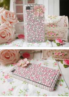 Pearl Camellia back bling Hard Case Cover iPhone 4 4G  