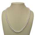 DaVonna 14k Gold White Akoya Pearl High Luster 20 inch Necklace (7.5 8 