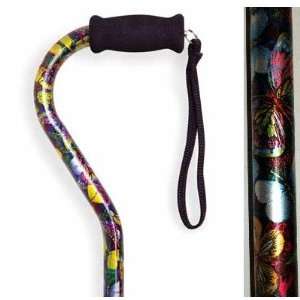 Nova Ortho Med Nova Cane with Offset Handle and Strap in Butterflies 