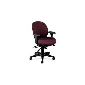 Hon 7600 Executive High Back Chair with Seat Glide   Claret Upholstery