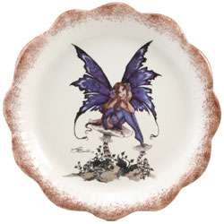 Amy Brown Fairy 4 piece Hand painted Plate Set  