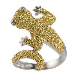 Charles Winston Yellow CZ Lizard Ring  