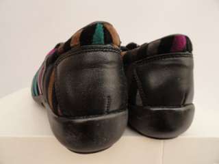BN Auth Sonia Rykiel Black Strip Leather Velour Sneakers Shoes UK4 5 6 