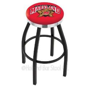 University of Maryland 30 inch Swivel Bar Stool with Chrome Accent 