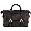 Latico Heritage Black Leather Zip top Duffel Bag