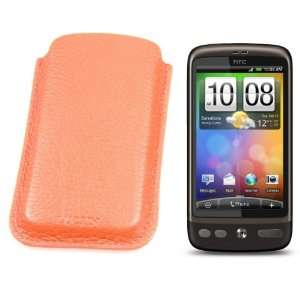     Case for HTC Desire   Granulated Cow Leather   Orange Electronics