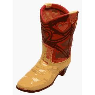 Western Boot Wine Caddy Red/Tan 