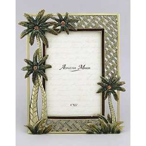 Beautiful Jeweled Picture Frame  Paradise Palm Trees 