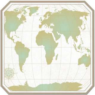WORLD MAP 12x12 DIE CUT scrapbooking paper  