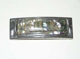 Vintage Mens Mexican Silver/Abalone Belt Buckle  