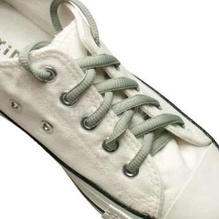   Oval Sneaker Shoelaces Athletic Shoe String Lace 114cm LT Gray  