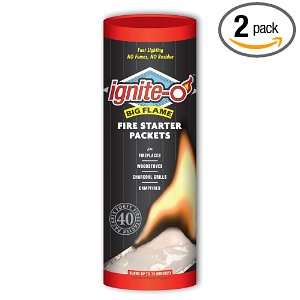 Ignite O Big Flame Fire Starter Packets, 40 Count Containers (Pack of 