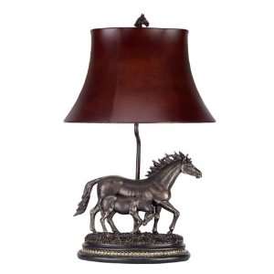  New Mare w/ Foal Rustic Lodge Cabin Desk Table Lamp