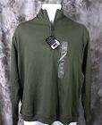 NEW Hathaway Mens 1/4 Zip Mock Neck L/S Pullover Green Large