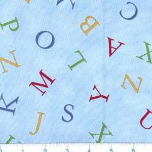   Hungry Animal Alphabet ABCs Sky Fabric By The Yard Arts, Crafts