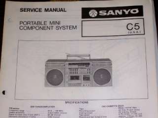 Sanyo C5 Radio Stereo Component System Service Manual  
