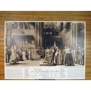  Coronation Majesties King George Vi Elizabeth Old Print 