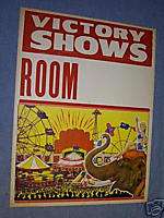 Original COLORCRAFT VICTORY SHOW Circus Carnival Poster  