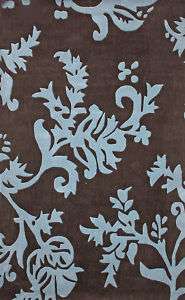 Hand Tufted Carpet 4x6 Area Rug Brown/Blue Mod Paisley  