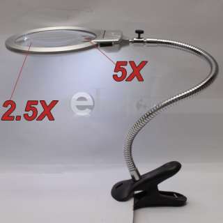   LED Metal Hose Magnifying Table Light Desk Lamp Magnifier Loupe  