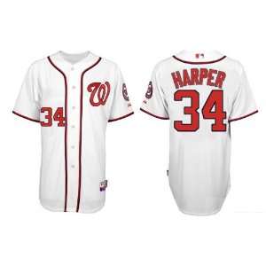  Washington Nationals #34 Harper White 2011 MLB Authentic 