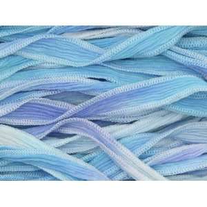  3 Foot Hand Dyed Silk Blue/White Blend Arts, Crafts 