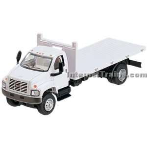   HO Scale 2003 GMC Topkick 3 Axle Flatbed Truck   White Toys & Games