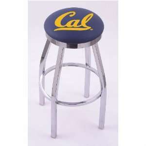 Cal Golden Bears 30 Single ring Swivel Bar Stool with Chrome Accent 