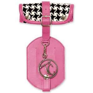  Pink Luggage Tag & B/W Houndstooth Handle Wrap Everything 