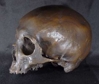 English Bronze Gothic Human Skull Casting Hamlet  