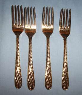 Retroneu CONCERTO GOLD ACCENT 4 Salad Forks, Stainless  