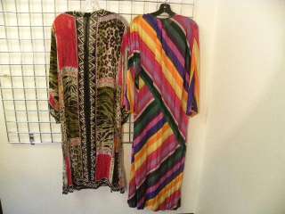 VINTAGE LOT OF 2 GOTTEX PRINTED COVERUP DRESSES S  